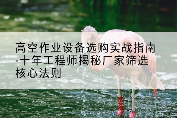 无为剪叉式升降机厂家-高空作业设备选购实战指南-十年工程师揭秘厂家筛选核心法则